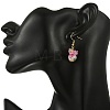 Handmade Flower Printed Porcelain Ceramic Dangle Earrings EJEW-JE07288-6