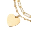 Brass Paperclip and Figaro Chains Anklets AJEW-AN00597-3