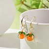 Lampwork Persimmon Dangle Earrings EJEW-TA00227-2