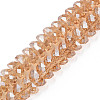 Electroplate Transparent Glass Beads Strands EGLA-N002-37-F02-1