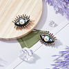 2Pcs Plastic Pearl Eye Brooch with Glass Seed Beaded JEWB-DC0001-11-4