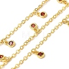 Brass Cubic Zirconia Cable Chains CHC-H112-02G-05-1