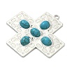 304 Stainless Steel with Dyed Synthetic Turquoise Pendants STAS-G374-05S-17-2