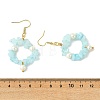Natural White Jade Beaded Dangle Earrings EJEW-JE07215-02-4