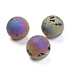 Electroplated Natural Druzy Agate Beads G-H262-04-1