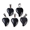 Synthetic Blue Goldstone Heart Pendants G-H073-03P-09-1