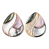 Natural Paua Shell & Yellow Shell & Pink Shell & Black Lip Shell Pendants SSHEL-C012-14-1