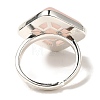 Natural Rose Quartz Adjustable Rings RJEW-H240-01S-12-4