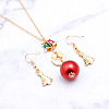 Christmas Alloy Enamel Pendant Necklaces & Dangle Earrings FS-WG15A06-01-2