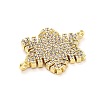 Brass Micro Pave Clear Cubic Zirconia Snowflake Connector Charms KK-L229-078G-2