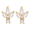 Brass Clear Cubic Zirconia Stud Earring Findings KK-A238-02B-G-1