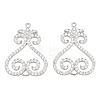 Brass Micro Pave Clear Cubic Zirconia Connector Charms CU-CBA7BFE-03C-P-1