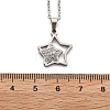 304 Stainless Steel Crystal Rhinestone Double Star Pendant Cable Chain Necklaces NJEW-Z056-02B-P-5