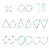 Fashewelry 9Pairs 9 Style 304 Stainless Steel Geometric Hoop Earrings STAS-FW0001-21-7