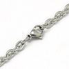 Tarnish Resistant Trendy Unisex 201 Stainless Steel Cable Chain Necklaces NJEW-L043-18P-3