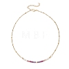 3.5MM Faceted Round Natural Amethyst & Rhodonite & Ruby and Potato Pearl Beaded Necklaces NJEW-JN05976-02-3