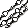 304 Stainless Steel Heart Link Chains CHS-K024-04EB-1