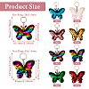 8Pcs 8 Colors Reflective Sequin Butterfly Pendant Keychain KEYC-TA0001-19-3