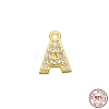 Real 18K Gold Plated 925 Sterling Silver Micro Pave Clear Cubic Zirconia Charms STER-P054-10G-A-1