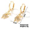 Elegant Vintage Copper Hoop Earrings with Geometric Zircon Stones IN0853-5-1