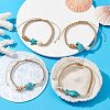 Natural Shell & Pearl & Synthetic Turquoise Braided Bead Bracelets BJEW-JB09914-2
