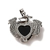 Natural Obsidian Heart Pendants KK-K331-01AS-05-3