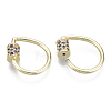 Brass Micro Pave Cubic Zirconia Screw Carabiner Lock Charms KK-R136-069D-NF-3