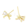 Brass Cubic Zirconia Stud Earrings for Women EJEW-S217-B03-2