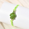 4Pcs 4 Colors Ocean Dyed Synthetic Turquoise Sea Turtle Beaded Adjustable Waxed Polyester Cord Bracelets for Women BJEW-JB14243-01-2