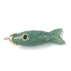 Natural Green Aventurine Carved Pendants G-P599-07G-06-1