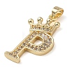 Rack Plating Brass Micro Pave Cubic Zirconia Pendants KK-D535-01P-RS-2