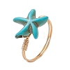 Synthetic Turquoise Finger Rings RJEW-JR00878-01-2