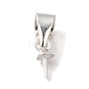 Rhodium Plated 925 Sterling Silver Cup Pearl Bail Pin Pendants STER-P008-02-1