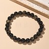 Natural Golden Sheen Obsidian Bead Stretch Bracelets X-BJEW-K212-B-020-2