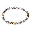 304 Stainless Steel Wheat Chain Bracelets for Women BJEW-G711-13GP-1