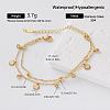 304 Stainless Steel Pave Clear Cubic Zirconia Tassel 2-Strand Bracelets for Women EO7244-3-1
