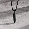 304 Stainless Steel Hexagonal Nail Shape Pendant Box Chain Necklaces for Men WG73060-02-2