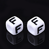 Acrylic Horizontal Hole Letter Beads X-PL37C9129-F-2