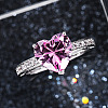 Brass Micro Pave Cubic Zirconia Finger Rings for Women FS-WGC99AF-02-2