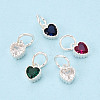 925 Sterling Silver Pave Cubic Zirconia Heart Charms STER-T009-17S-2