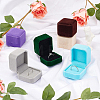 12Pcs 6 Colors Square Velvet Ring Boxes VBOX-BC0001-06-5