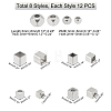96Pcs 8 Style 304 Stainless Steel Beads STAS-DC0005-74-5