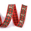 25 Yards Flat Christmas Theme Printed Polyester Grosgrain Ribbon OCOR-C004-04D-3