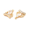 Brass Clear Cubic Zirconia Charms ZIRC-P104-01G-3