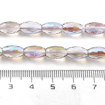 Electroplate Transparent Glass Beads Strands EGLA-M032-02A-HR01-1