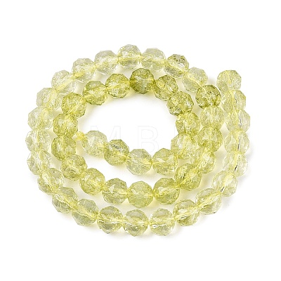 Crackle Transparent Glass Beads Strands GLAA-Q108-02A-16-1