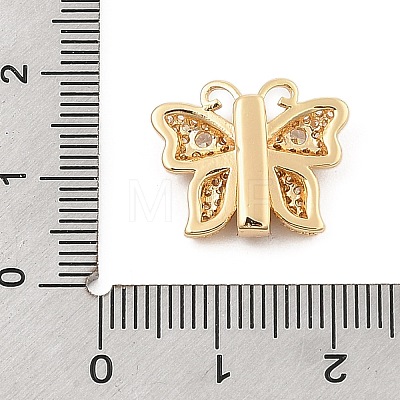 Brass Micro Pave Clear Cubic Zirconia Slide Charms ZIRC-I068-32G-1