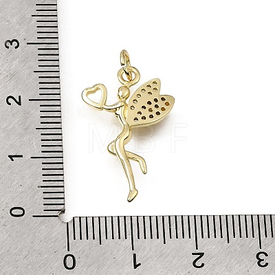 Brass Micro Pave Clear Cubic Zirconia Pendants CU-L001-14G-02-1