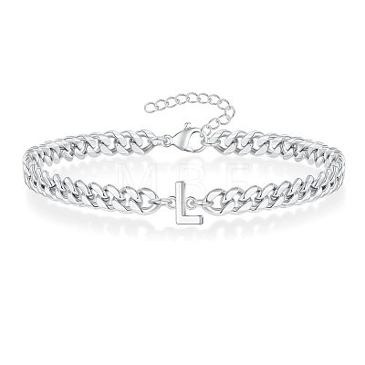 Letter 304 Stainless Steel Link Bracelets FS-WG7830E-36-1