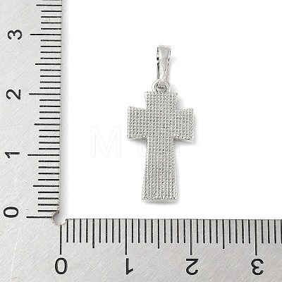 Brass Pave Natural White Shell Pendants KK-S522-01B-P-1